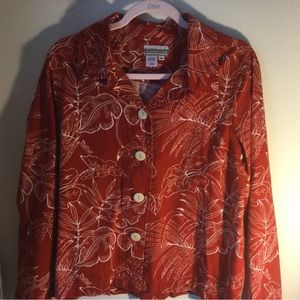 Coldwater Creek size medium 100% cotton, red floral print